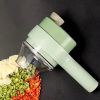 4 In 1 Vegetable Chopper Handheld Electric Vegetable Cutter Set Portable Wireless Garlic Mud Masher Garlic Press And Slicer Set Multifunctional Electr