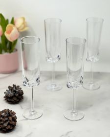 Oval Halo Plastic Champagne Flutes Set of 4 (4oz), Unbreakable Mimosa Glasses Plastic Champagne Glasses, Tritan Wedding Champagne Flutes