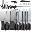 XYJ Authentic Since 1986,Professional Knife Sets for Master Chefs,8-pcs Chef Knife Set with Bag,Sheath,Sharpener Rod,Culinary Kitchen Butcher Meat Kni