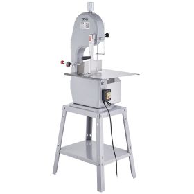 VEVOR Commercial Electric Meat Bandsaw, 1500W Stainless Steel Vertical Bone Sawing Machine, Workbeach 19.3" x 15", 0.16-7.9 Inch Cutting Thickness, Fr