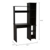 Marston 6-Shelf Writing Desk with Built-in Bookcase Black Wengue