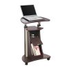 Techni Mobili Sit-to-Stand Rolling Adjustable Laptop Cart With Storage, Chocolate