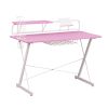 Techni Sport TS-200 Carbon Computer Gaming Desk with Shelving, Pink