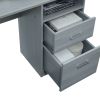 Techni Mobili Functional L-Shape Desk with Storage, Grey