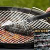 1pc Stainless Steel Grill Brushes For BBQ; Cleaning Brush With Scraper For Grill; Kitchen Accessories; Cleaning & Maintenance Tools