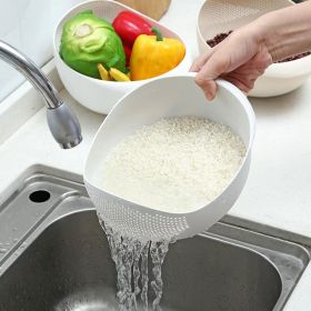 1pc/2pcs/3pcs Multi-Functional Kitchen Washing Basket Basin - Drain Water, Wash Rice, Perfect For Cleaning Vegetables And Fruits, And More With Conven (Color: White)