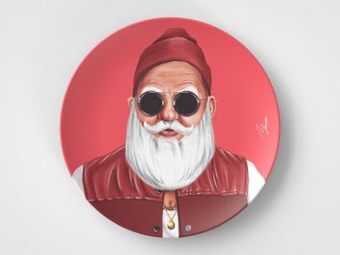 Santa Claus // 10" Round Plate // Christmas Gift Idea (Set: Single Plate)