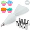 8/10/18PCS Silicone Pastry Bag Tips Kitchen Cake Icing Piping Cream Cake Decorating Tools Reusable Pastry Bags Nozzle Set