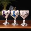 30/40ML Aluminum Alloy Wine Glasses Retro Dinnerware Goblet Vintage European Style Spirit Vodka Champagne Glasses Bar Home Decor